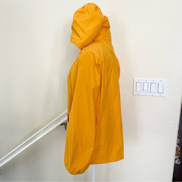 Eileen Fisher Organic Cotton Yellow Orange Hooded Zip-Up Jacket Windbreaker PL - Picture 4 of 11